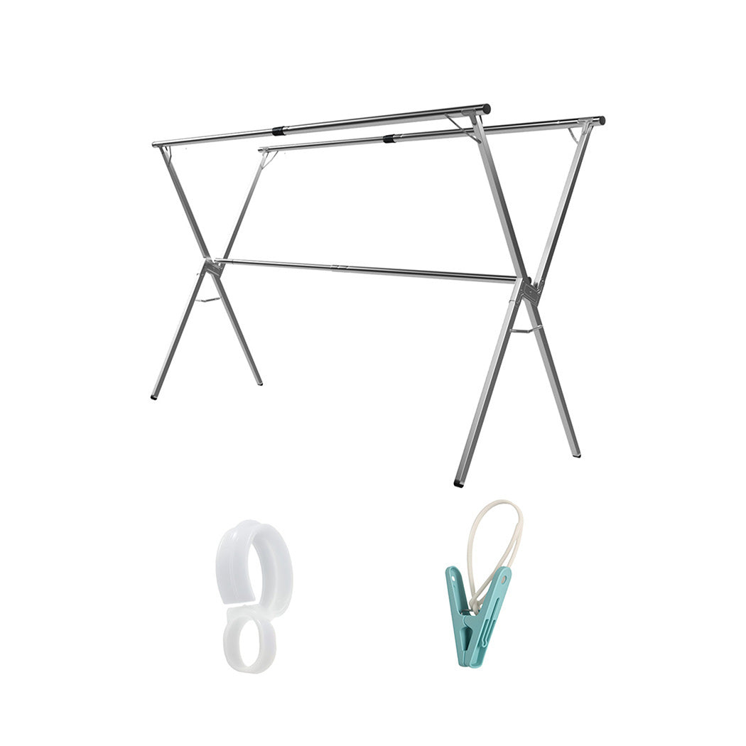 Levede Adjustable Clothes Drying Airer Foldable 150-200cm-1950769997898977280