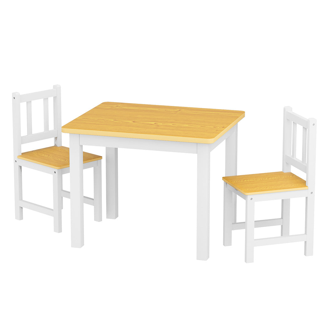 Bopeep Kids Table and Chairs Set Wooden 3PCS Study Play-2006732702165897216