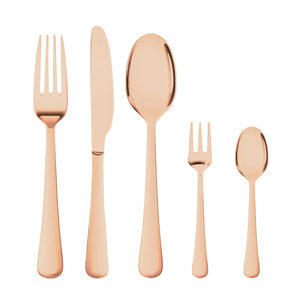 Stainless Steel Cutlery Set Glossy Knife Rose Gold-2006733055871553536
