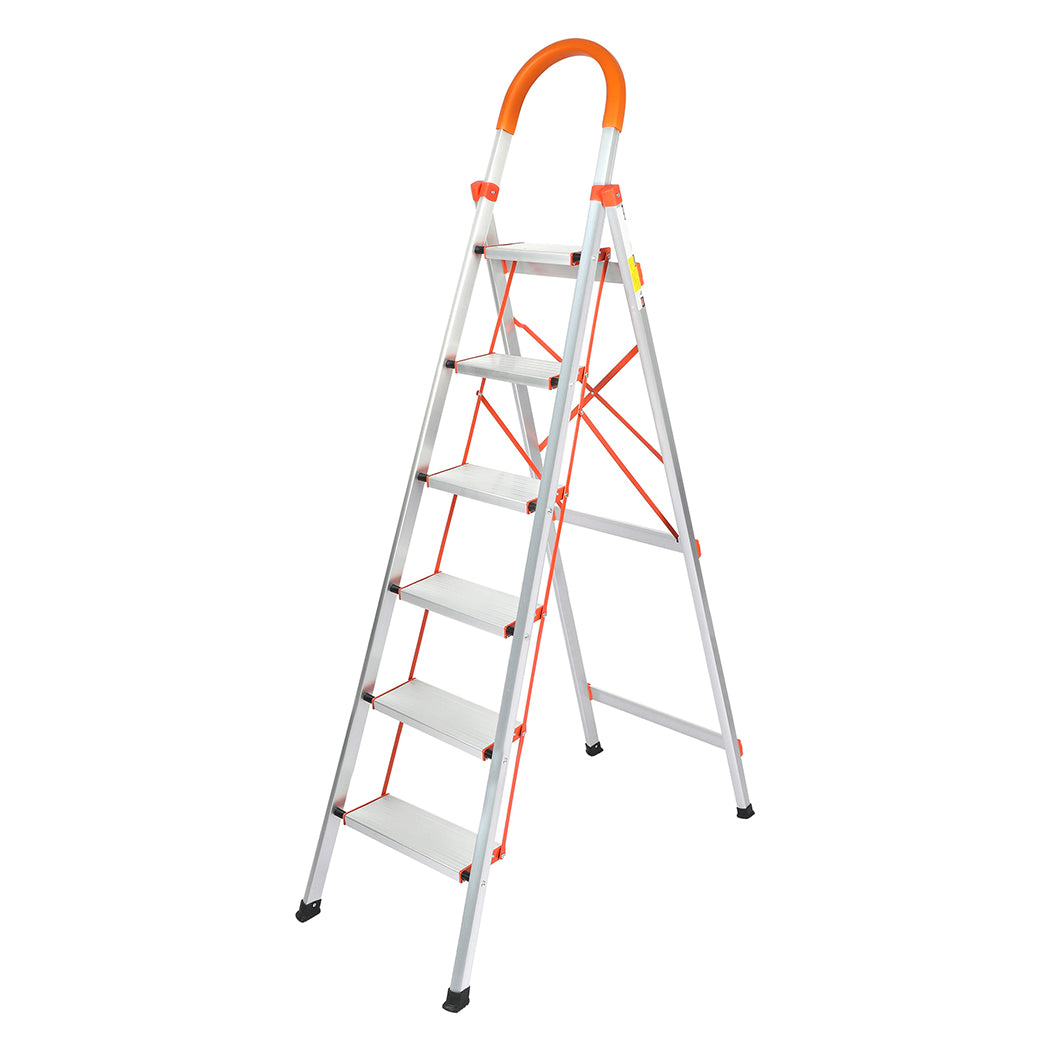 Traderight 6 Step Ladder Folding Aluminium-1864184280054370304