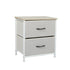 Levede Chest of 2 Drawers Bedside Table Beige-1864183276869128192