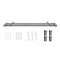 Marlow Silver Double Curtain Rod Steel Pole Pommel Set Extendable Adjustable-2029387251229790208