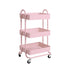 Levede 3 Tiers Kitchen Trolley Cart Pink-2018816727663644672