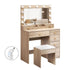 Levede Dressing Table Stool Set Oak-2029387202403897344