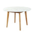 Levede Dining Table Round Rubberwood Base 120cm White 120 CM-2018816940402937856