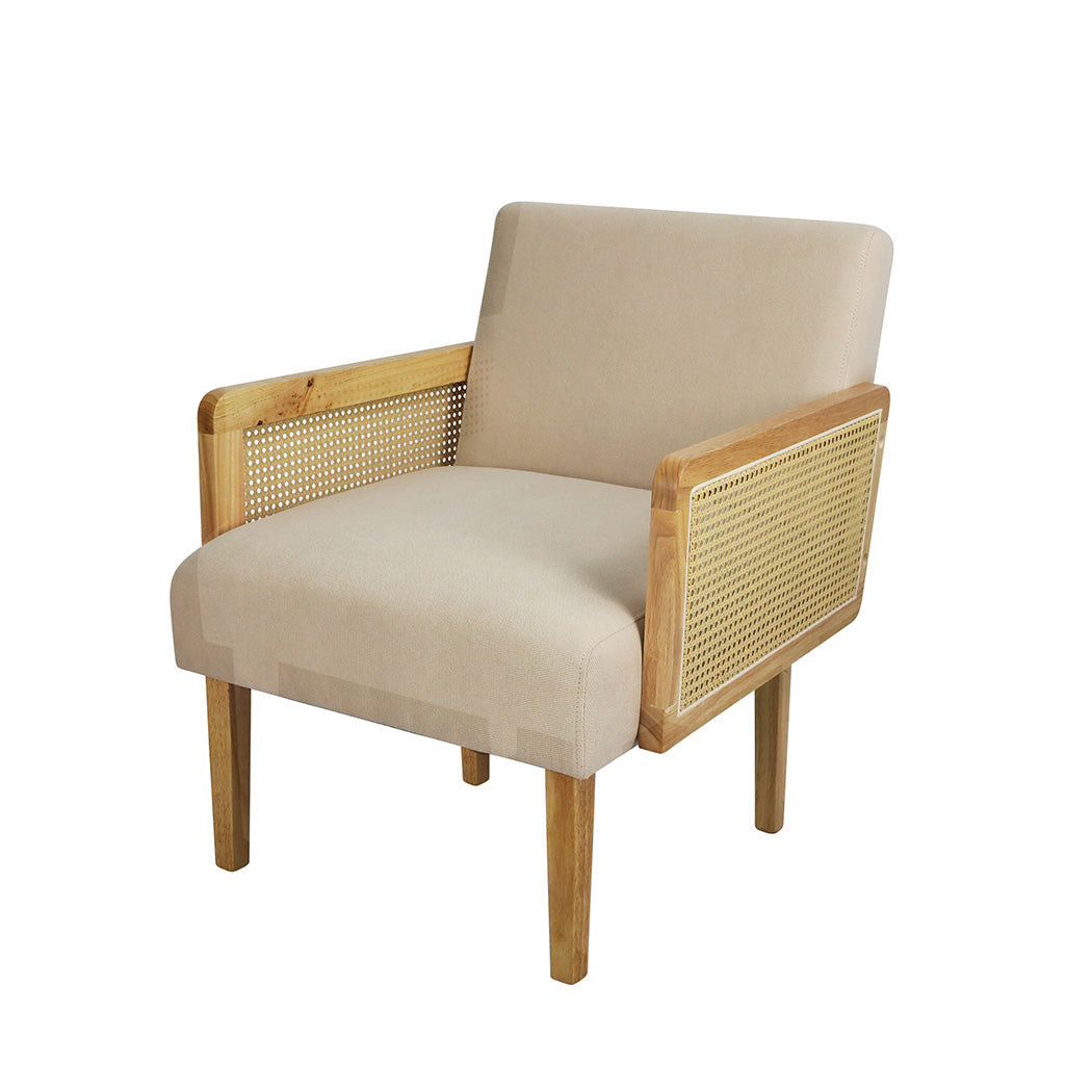 Levede Rattan Lounge Armchair-1864184596384583680