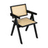 Levede 1x Black Wicker Armchair Dining Chair-1864183286218231808