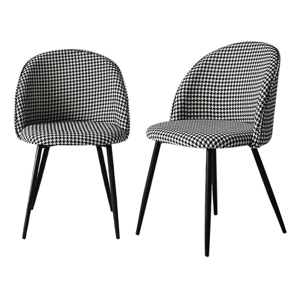 Levede 2x Dining Chairs Kitchen Cafe Black and White-2029387285673414656