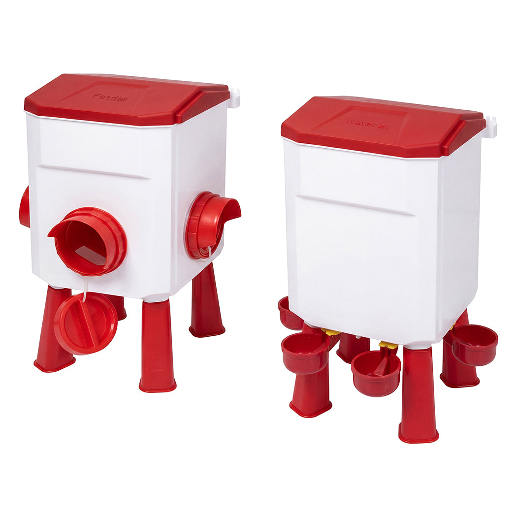 Pawz Auto Chicken Feeder and Waterer Set 12kg 11L Gravity Food Water Dispenser-2061251867471646720
