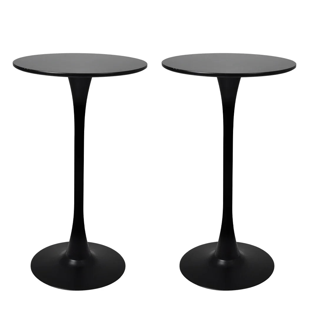 Levede 2x Round Bar Table Pub Tables Black-2018816908509450240