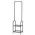 Levede Clothes Rack Heavy Duty Garment Rack 2 Shelf Locking Wheels Bedroom Black-2100034940497432576