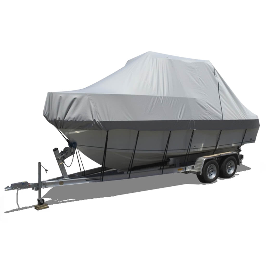 12-14 FT Boat Cover Trailerable Weatherproof Grey 14FT-1864183222888435712