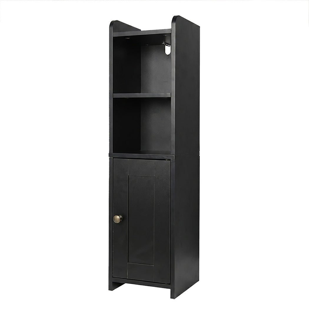 Levede Bathroom Cabinet Storage Slim Organiser Paper Holder Corner 78.5cm Black-2061251856520318976