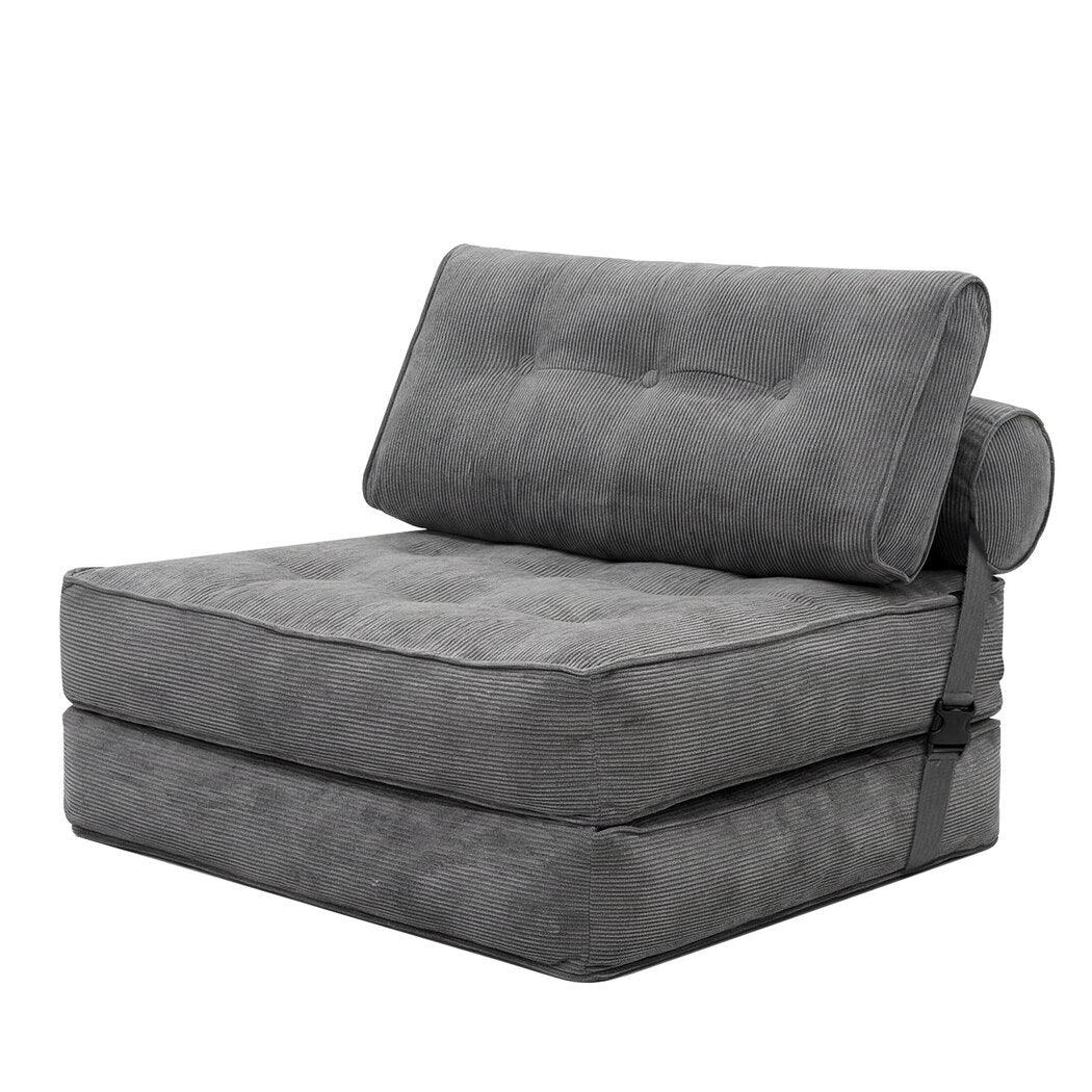 Levede Convertible Sofa Bed Foldable Single Sleeper Bed Compact Living Room Grey-2050056788195282944