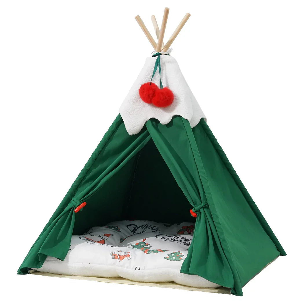 Pawz Pet Tent Dog Cat Tent Bed Washable Indoor Green-2050056804792143872