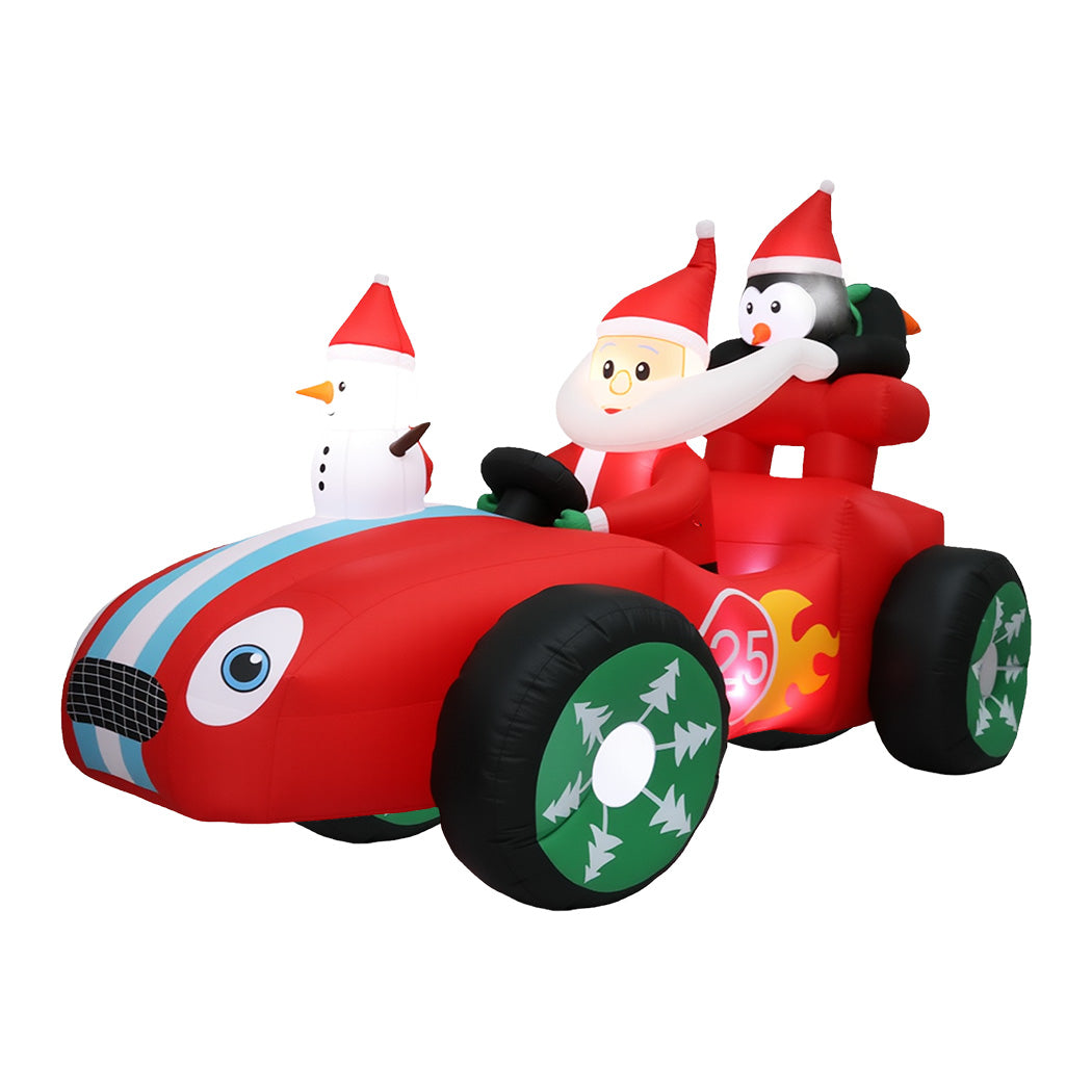 Santaco Christmas Inflatable 2.4M Santa Racing Sleigh-1950769999987740672