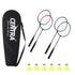 Centra Badminton Set 4 Rackets 6 Shuttles Nylon Aluminium Black Red Blue-2100035024576450560