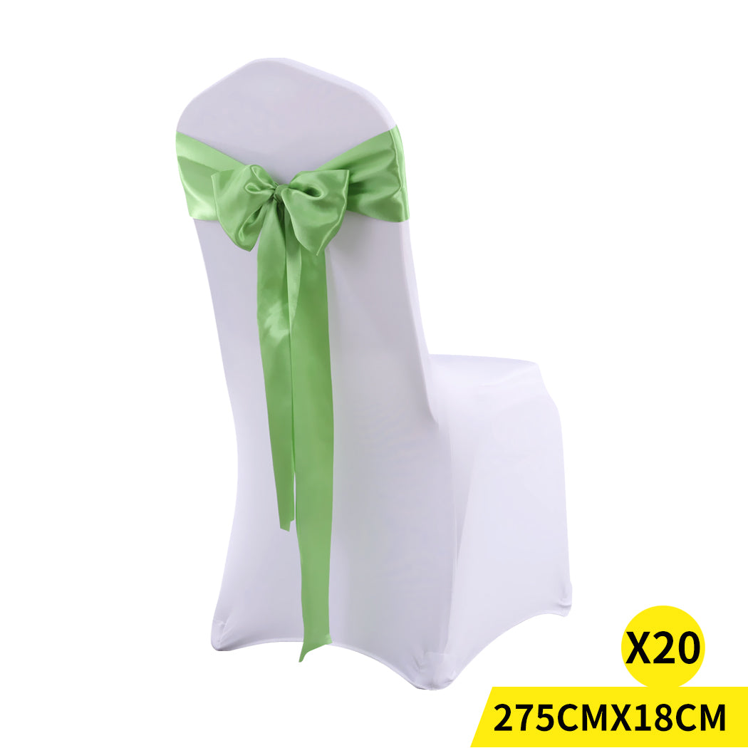 20 Green Fabric Chair Sashes Covers Grass Green-2065254449672228864