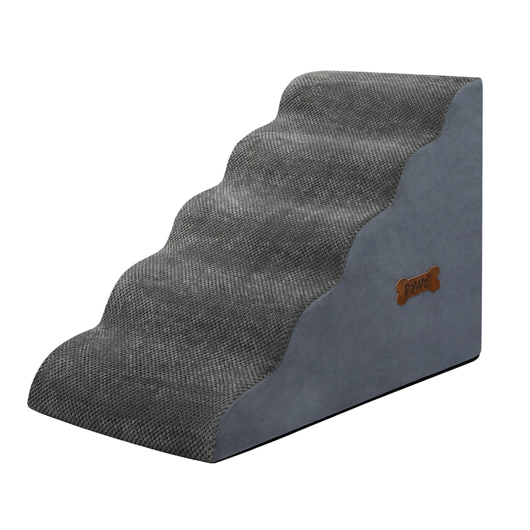 Pawz 5 Steps Pet Stairs Dog Ramp High Density Foam Grey-1919278361910317056