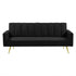 Levede Sofa Bed Convertible Velvet Lounge Recliner Couch Sleeper 3 Seater Black-2018816938825879552