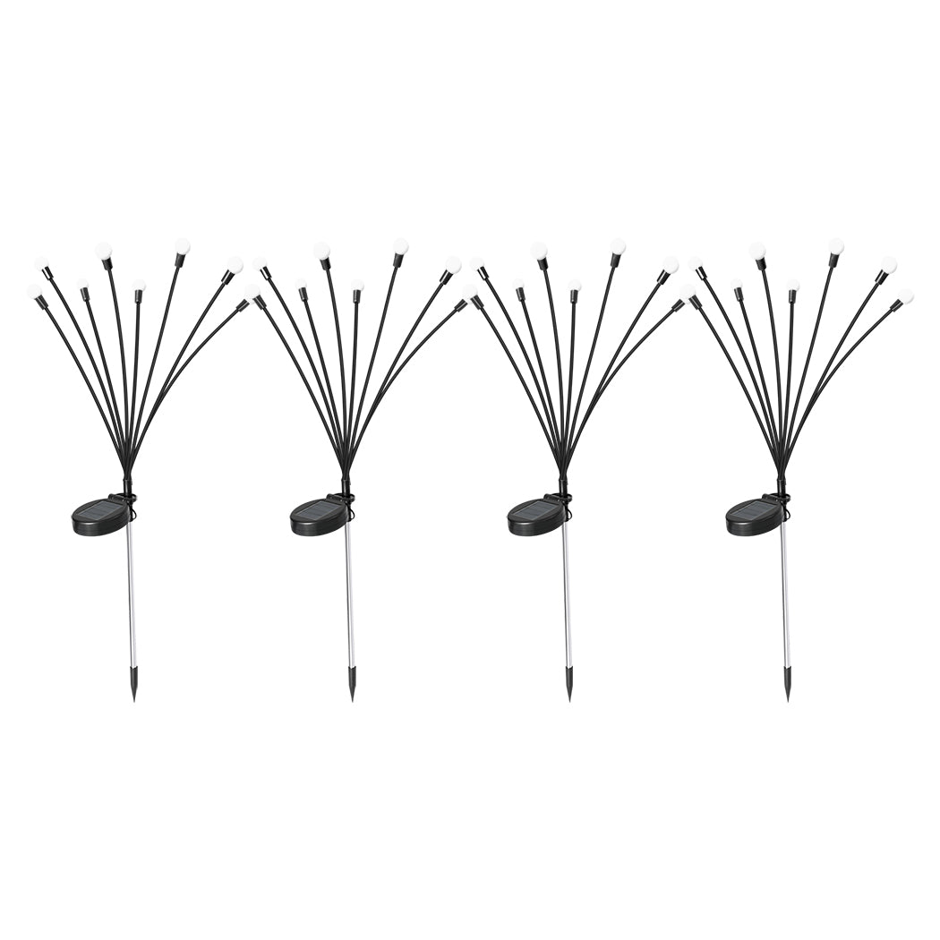 Firfly Solar Lawn Lights 8LED 4PC Outdoor Black-1973193958083399680