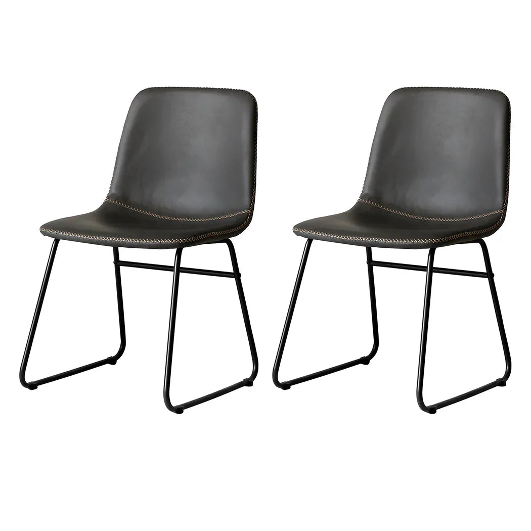 Levede 2x Dining Chairs Kitchen Table Black-2006733277083340800