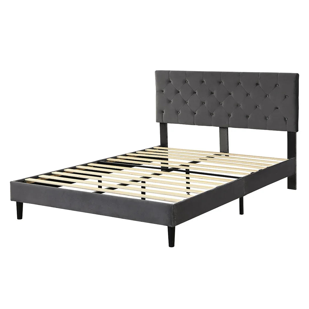 Levede Bed Frame Queen Size Mattress Grey-2006733224449019904