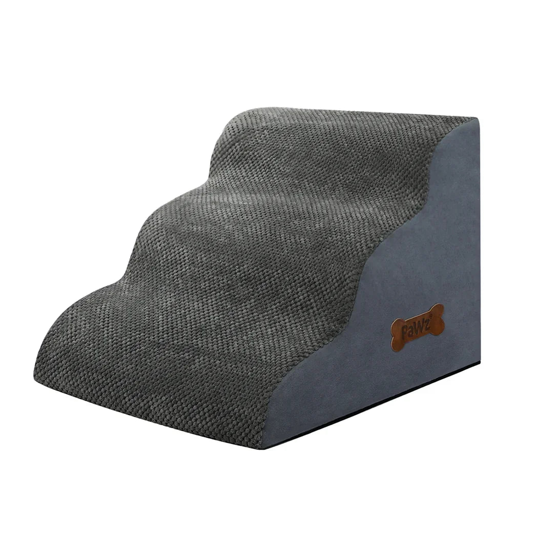 Pawz 3 Steps Pet Stairs Dog Ramp High Density Foam Grey-2029387207948767232