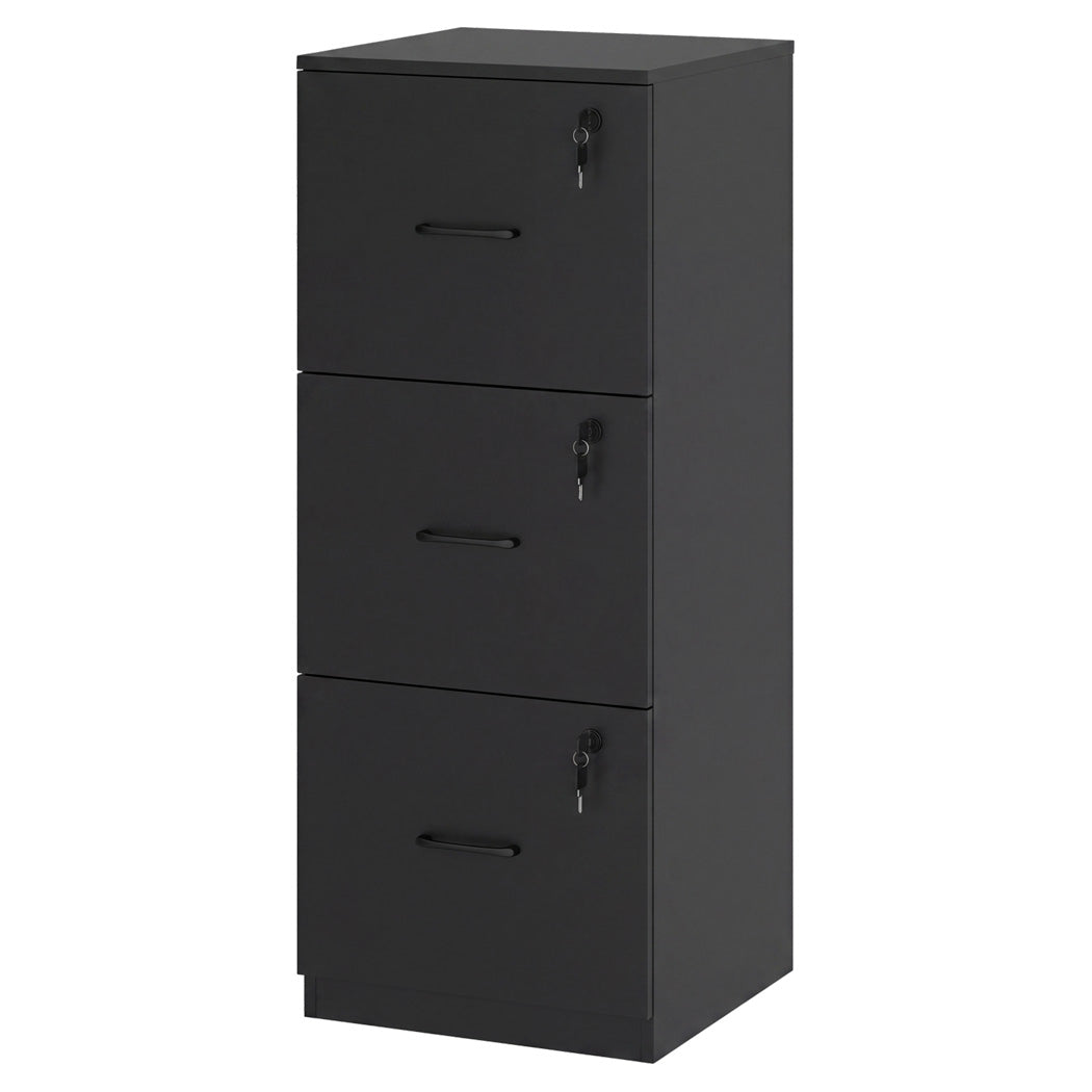 Levede File Cabinet 3 Lockable Drawers Modern Document Organiser Home Office-2072893556065964032