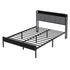 Levede Queen Bed Frame Steel Base with Headboard Grey-2006732773129326592
