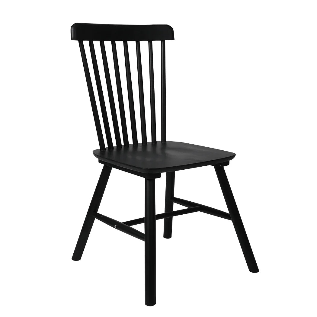 Levede 2x Dining Chairs Kitchen Winsor Black-2018816905514717184