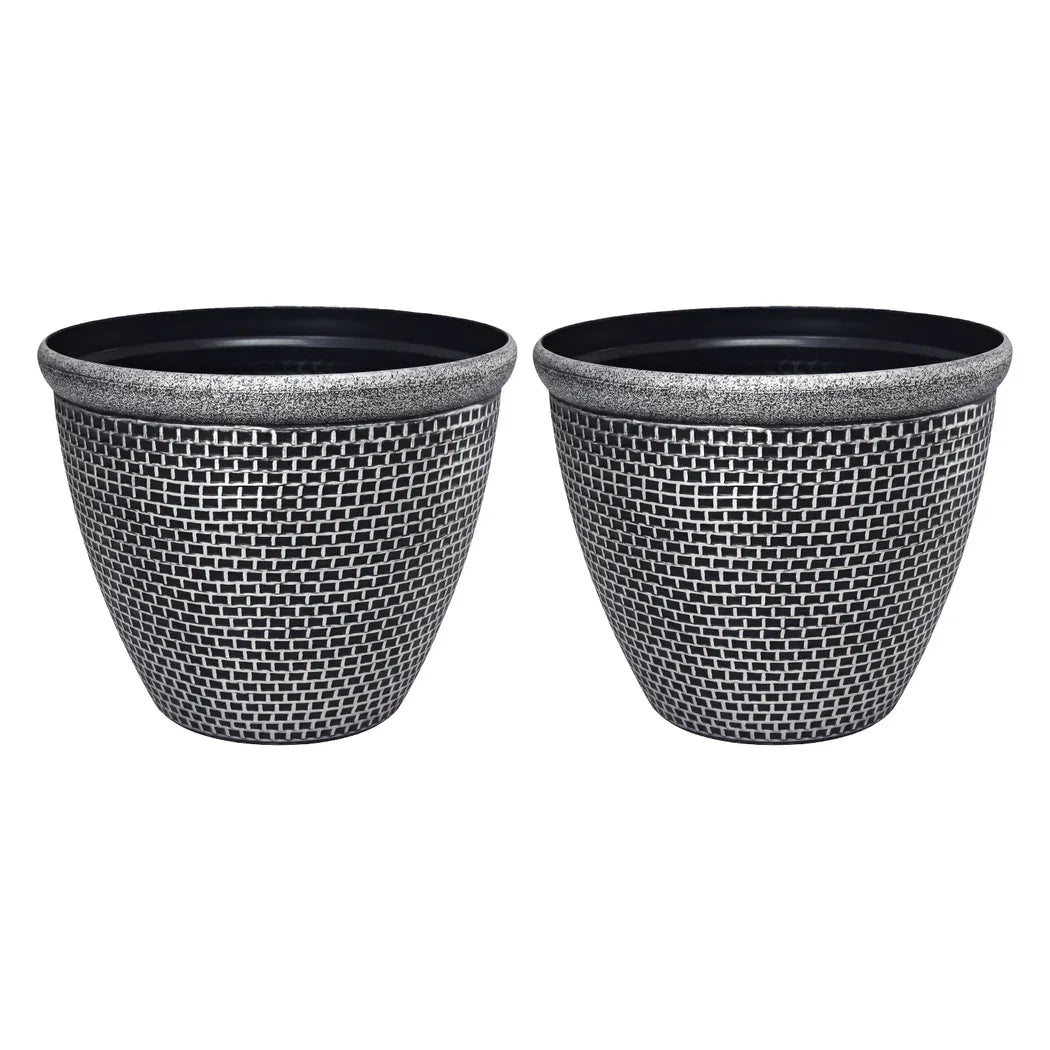 Toque Plastic Plant Pots 30cm Outdoor Garden Planter 2 Pcs With Drainage Holes-2050059017493024768