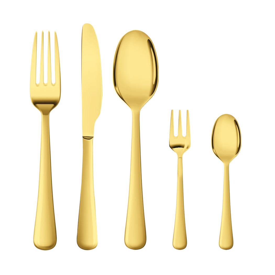 Stainless Steel Cutlery Set Travel Knife Gold-1864184347171622912
