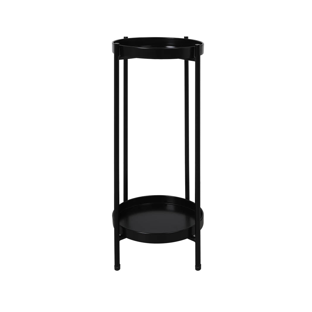 Levede 2 Tier Plant Stand Outdoor Indoor Black Large-1973193775849279488