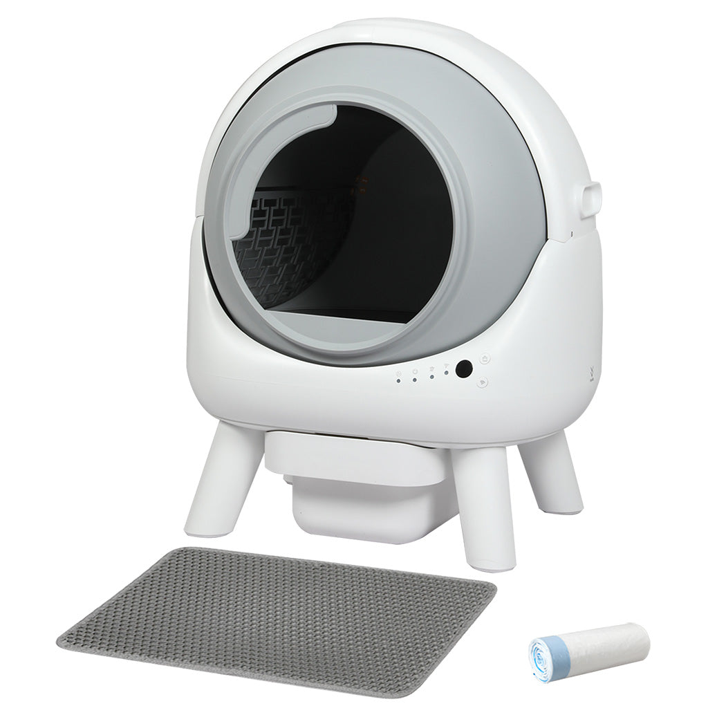 PaWz Smart Self Cleaning Cat Litter Box APP Control White-1938089882115248128