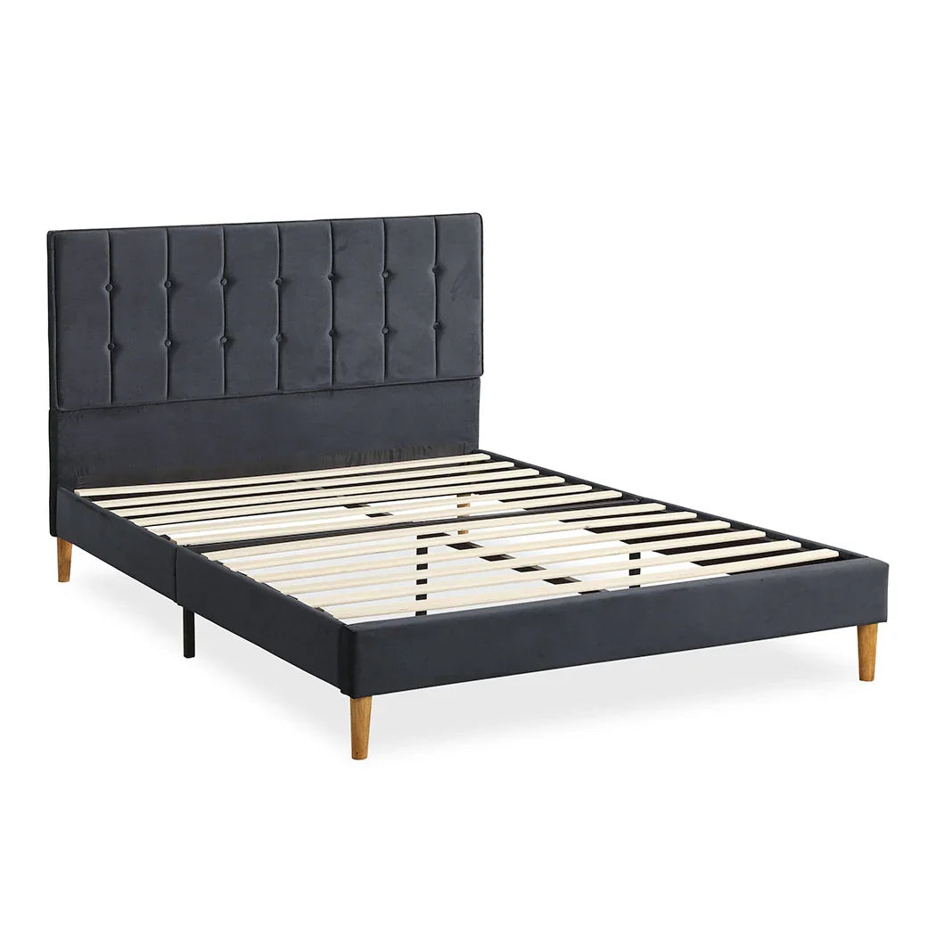 Levede Fabric Bed Frame Double Mattress Grey-2006733223580798976