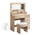 Levede Dressing Table Stool Set Oak-1942353684046417920