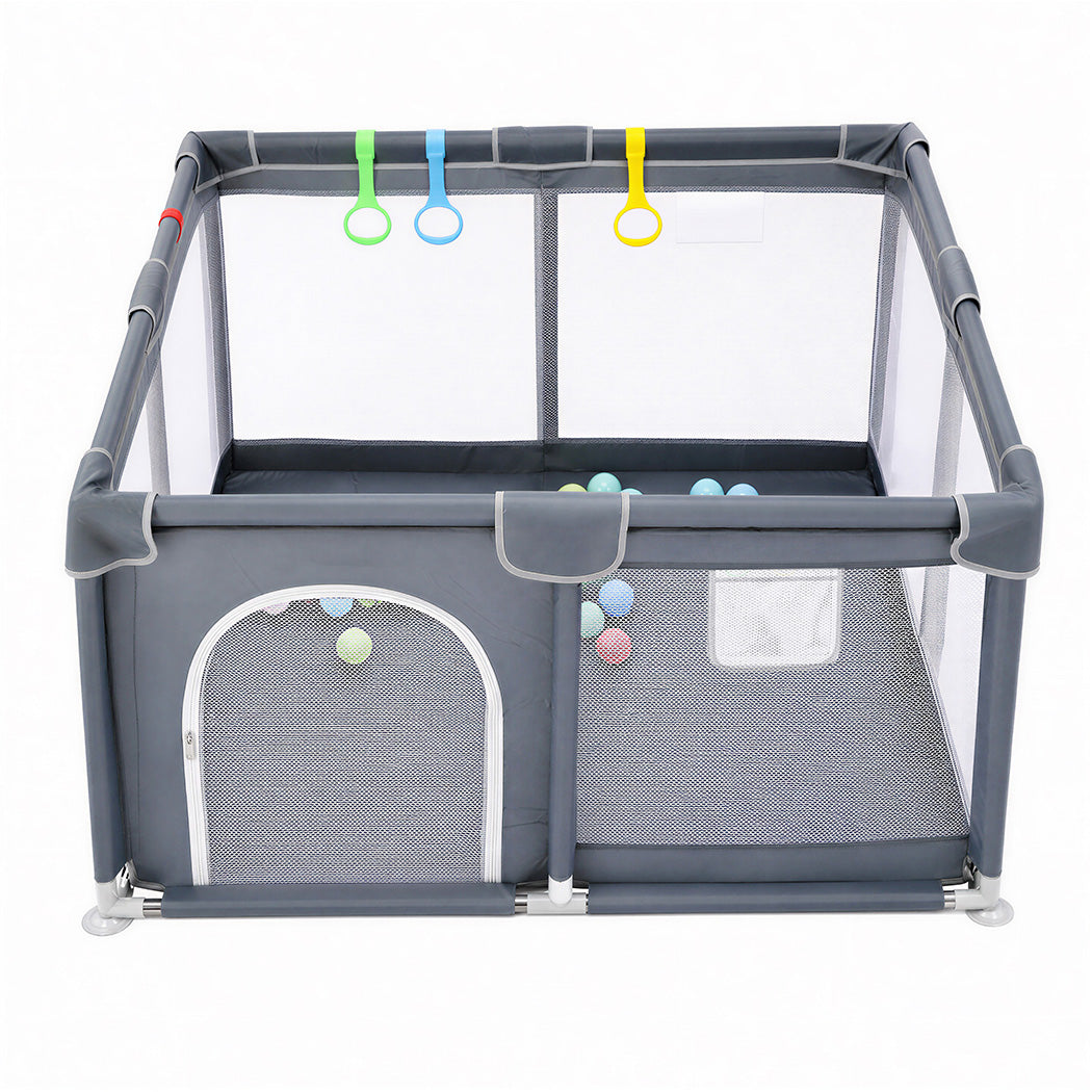 BoPeep Baby Playpen 127x127cm Playpen with Balls Meah 150D oxford Grey-2100034970482511872