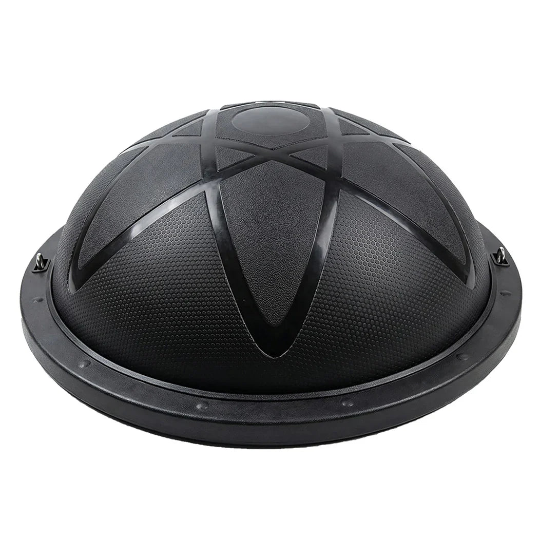 Centra Half Balance Ball Yoga Balance Trainer 2 Resistance Bands Home Gym Black-2050056790019805184
