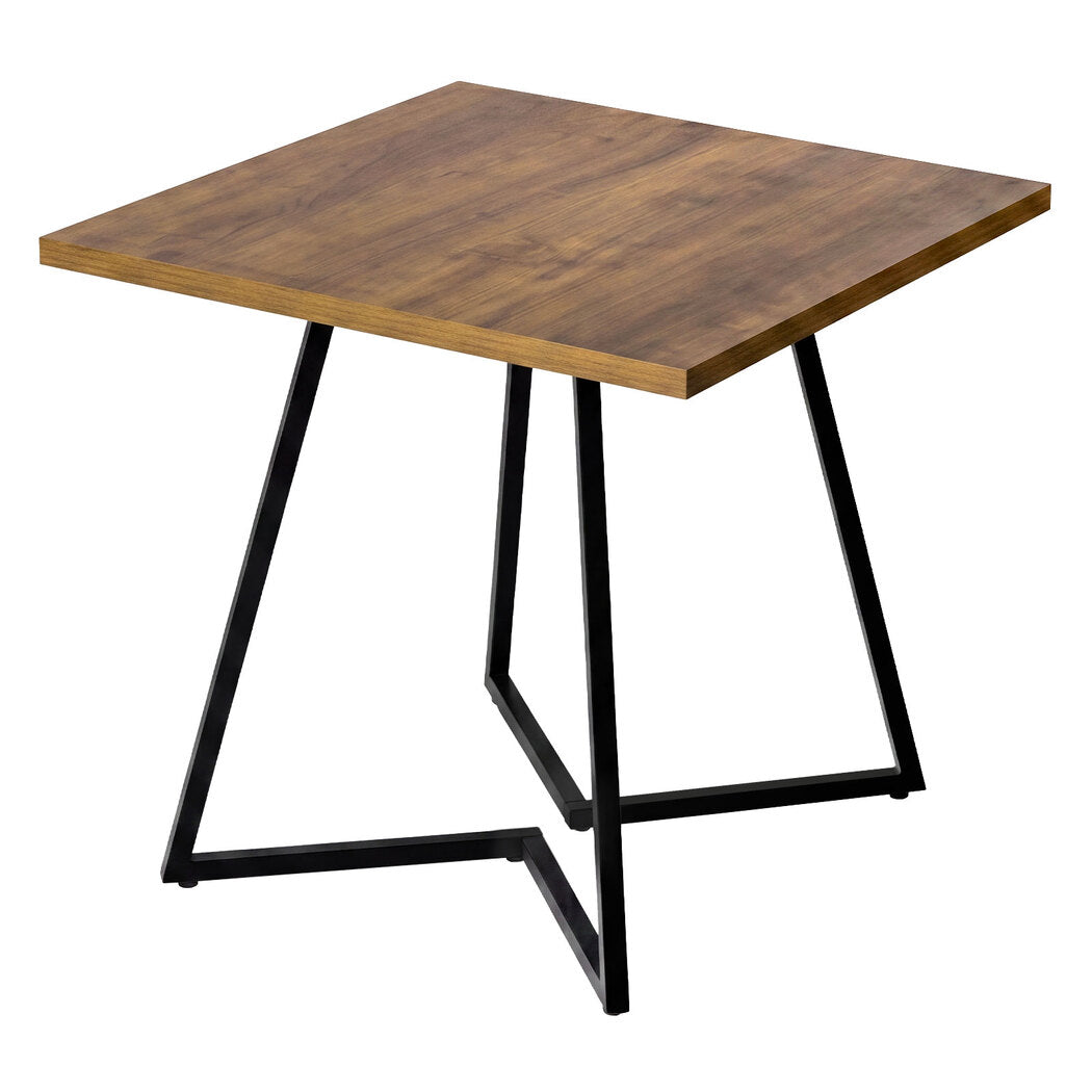 Levede Dining Table 80cm Square Dining Table 4 Seater Wood Top Black Metal-2100034939377553408