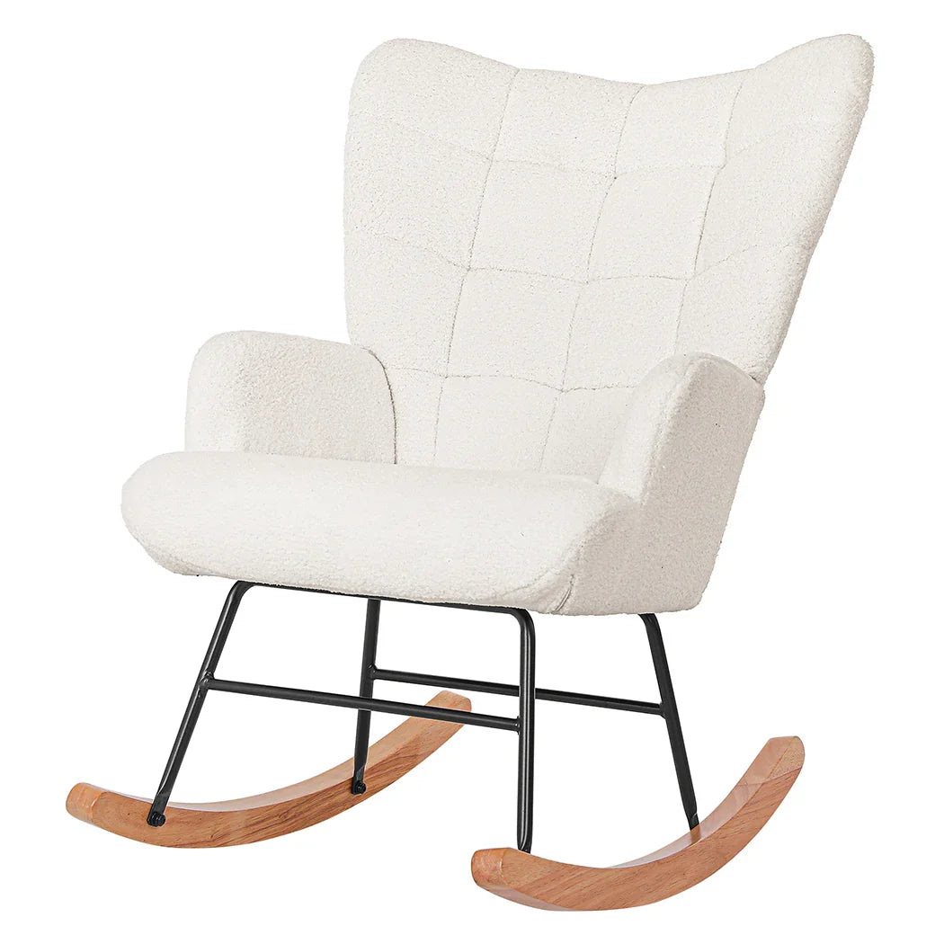 Levede Fleece Rocking Chair-2029387249577234432