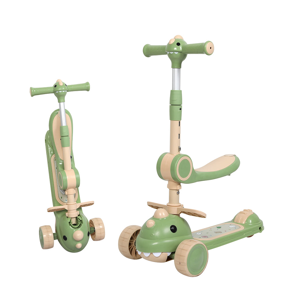 BoPeep Foldable Kids Scooter Flip-able Seat Green