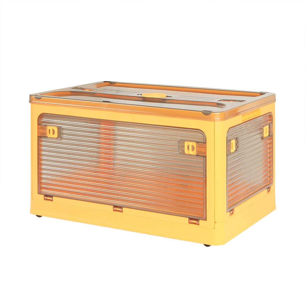124L Storage Box Stackable Clothes Container L Orange Large-2006733025735479296