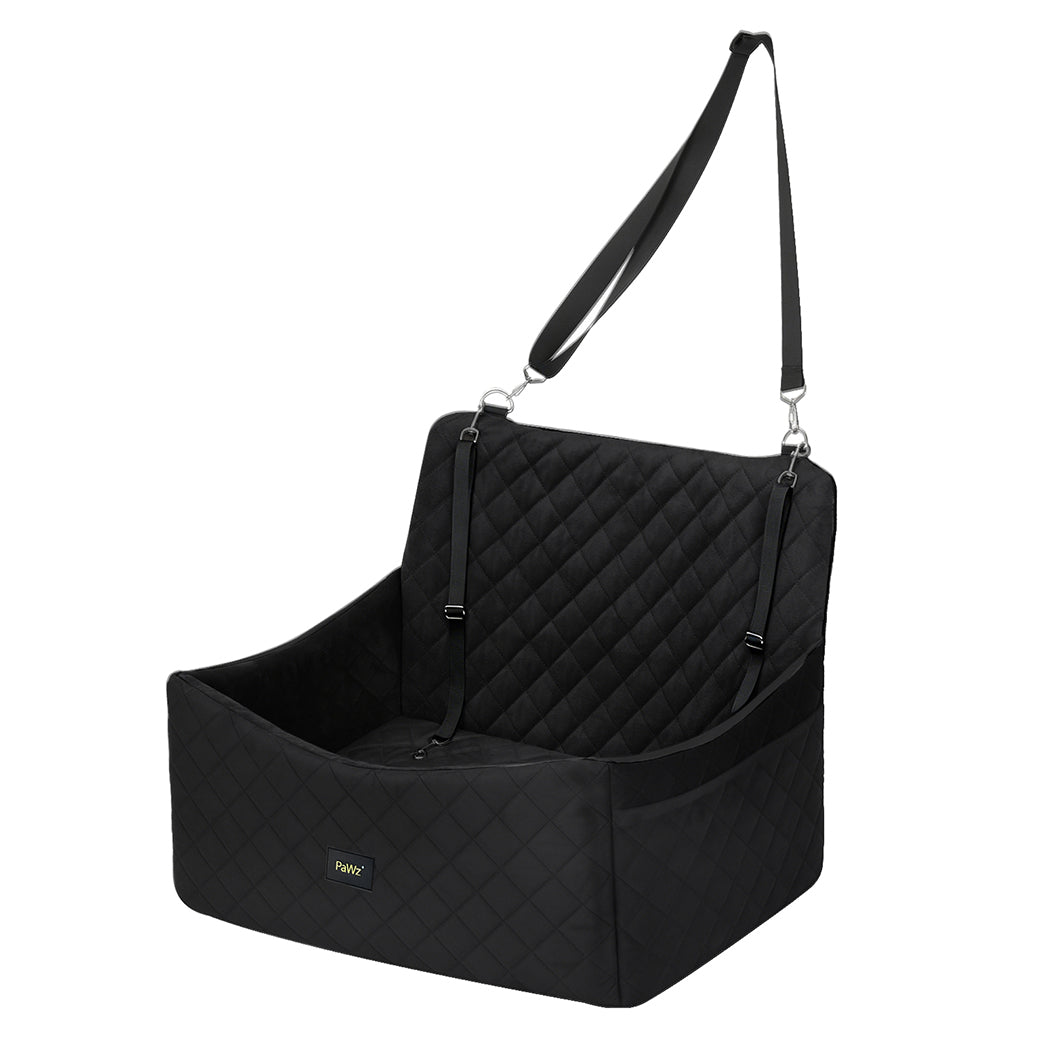 Pawz Dog Car Seat Booster with Safety Belt  Leashes  for Large Sized Dogs Black-2100034987414917120