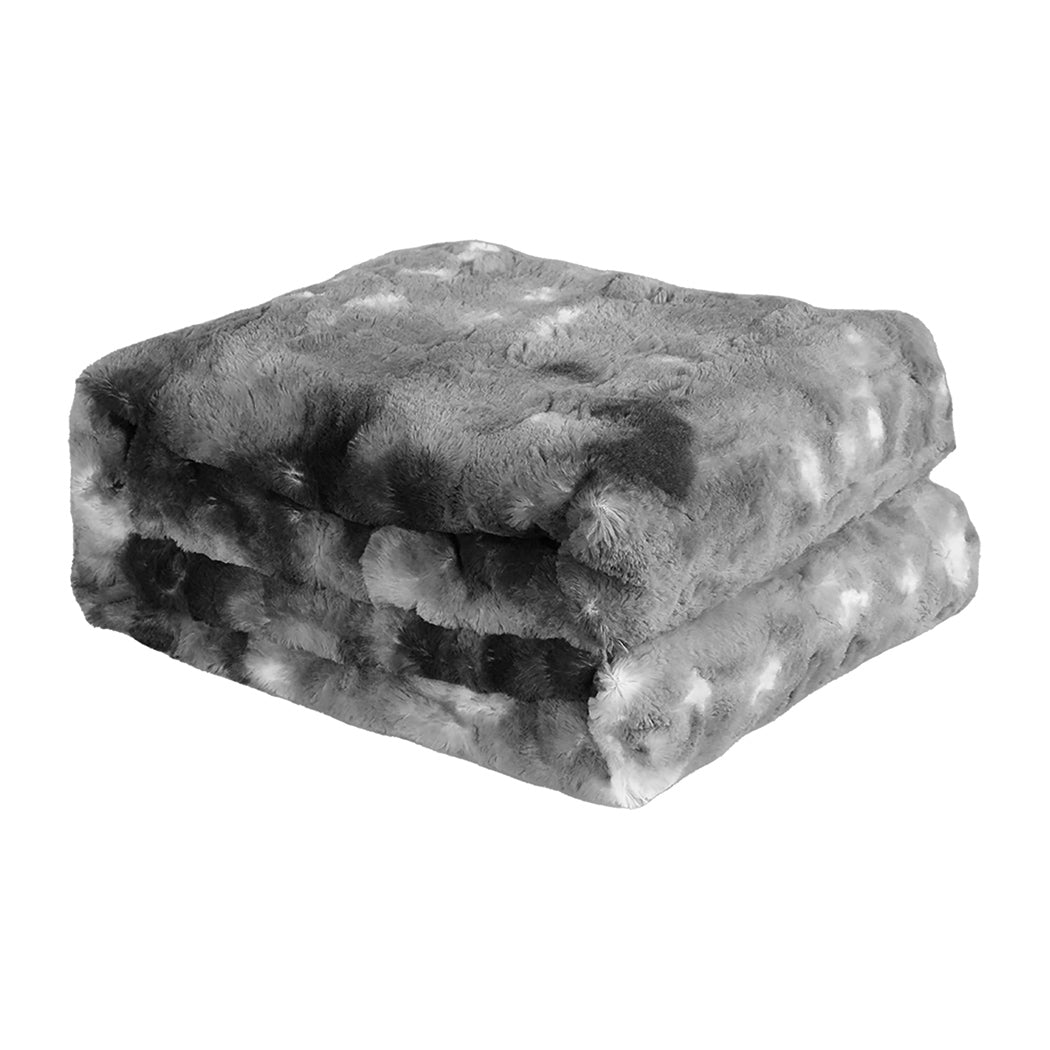 Dreamz Luxury Tie-dyed Blanket Grey 127cm x 152cm-1894516718584336384