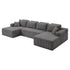 Levede Modular Sofa Lounge Set Corduroy U Shaped Sectional Cloud Couch Grey-2050056788564381696