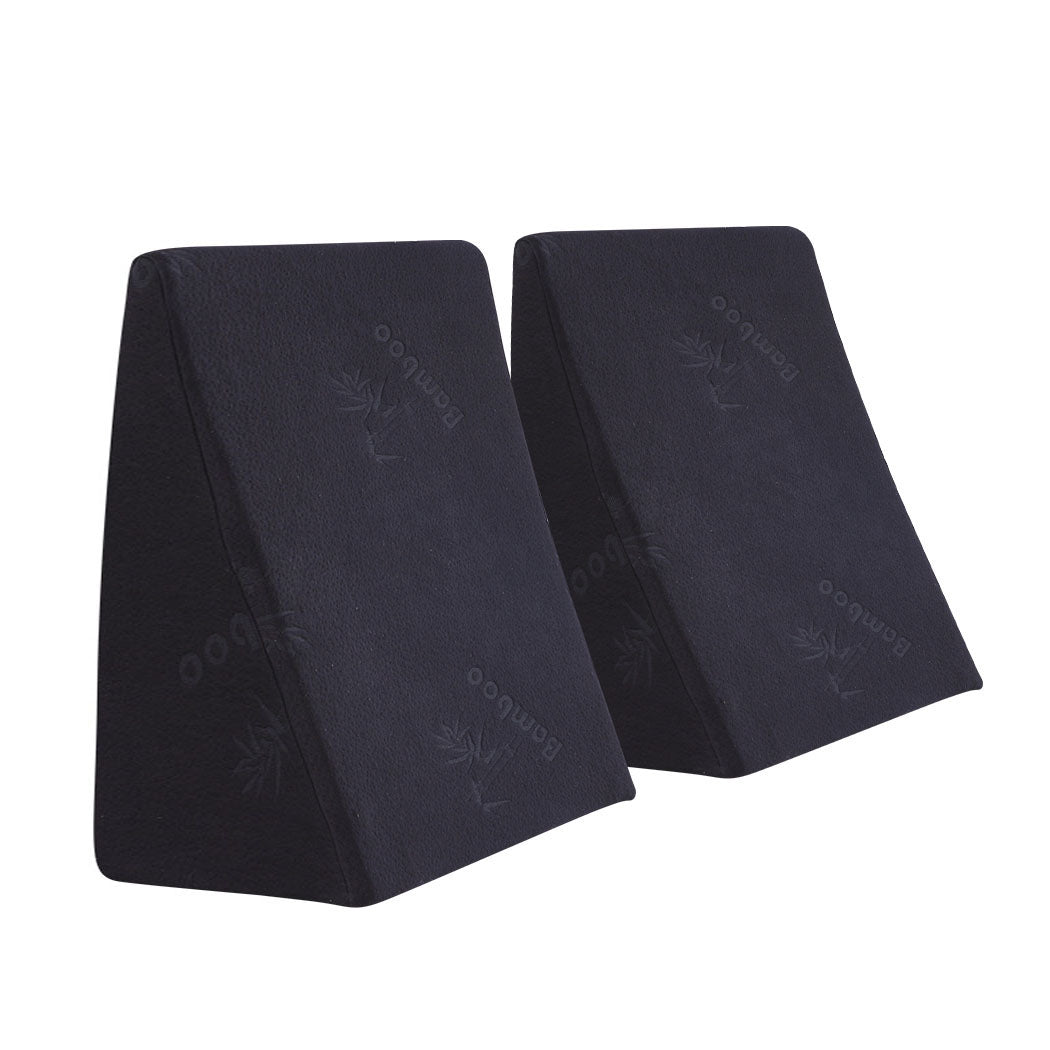 Cool Gel Memory Foam Bed Wedge Pillow Black 25+30-2029387257009541120