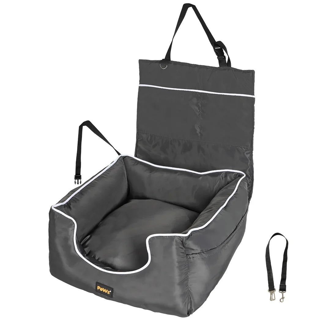 PaWz Dog Car Booster Seat Belt Pet Backrest Grey-2018816730658377728