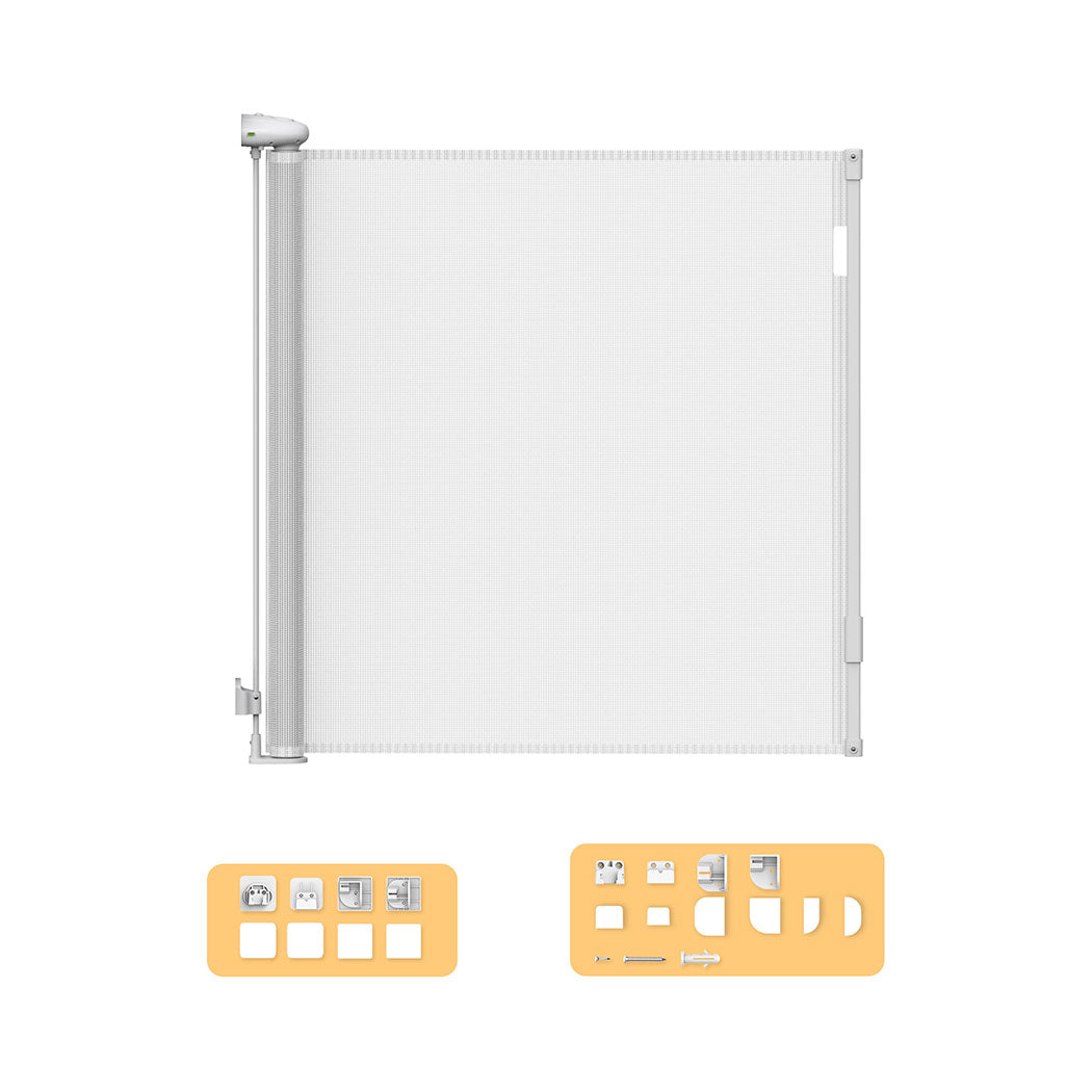 BoPeep Retractable Baby Safety Gates 150cm White 150 cm-1864184339508629504