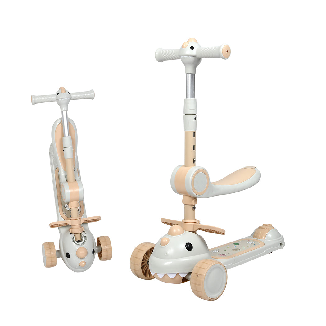 BoPeep Foldable Kids Scooter Flip-able Seat Beige-2006732821045055488